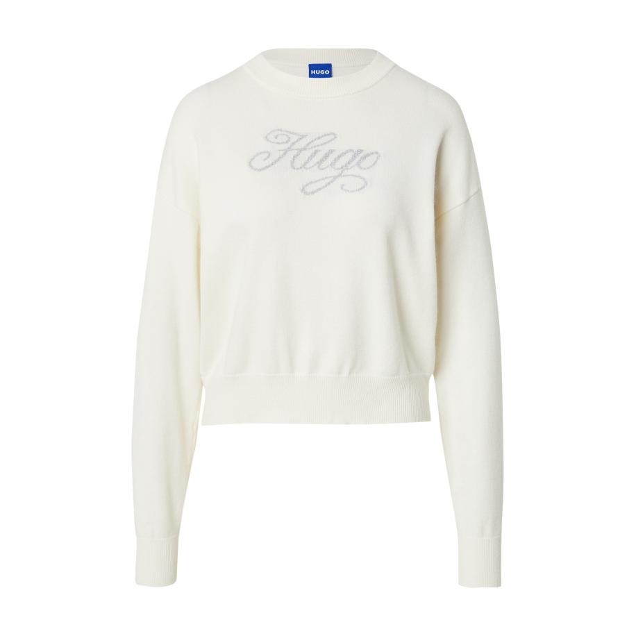 Hugo Boss HUGO Trui Slogix zilver / natuurwit -