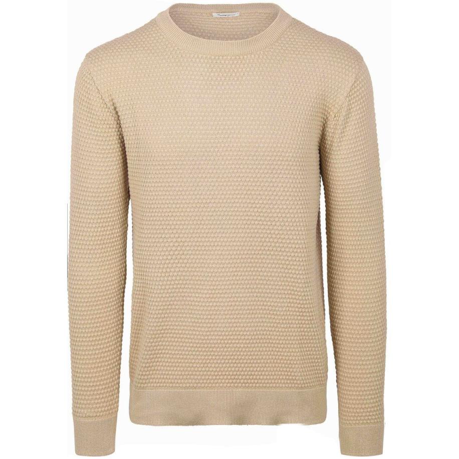 KnowledgeCotton Apparel Trui Bubble Knit Beige Bruin
