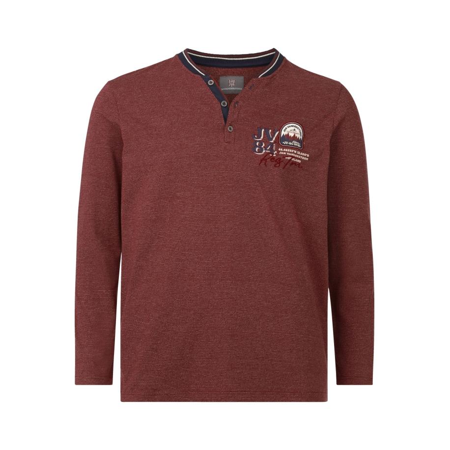 Jan Vanderstorm Sweatshirt donkerrood, Motief Rood
