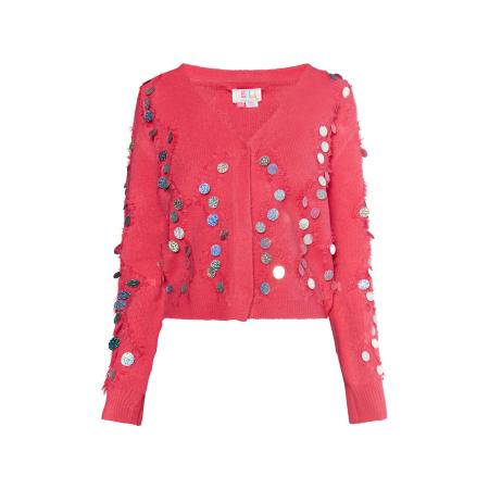 IZIA IZIA Gebreid vest gemengde kleuren / pink