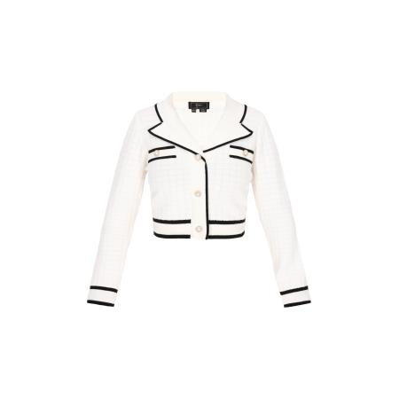 Faina faina Gebreid vest Fashion Look zwart / offwhite