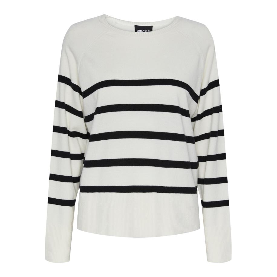 PIECES Trui SIA zwart / wit Wit
