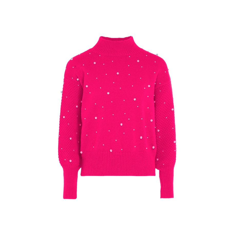 Faina faina Trui fuchsia / parelwit -