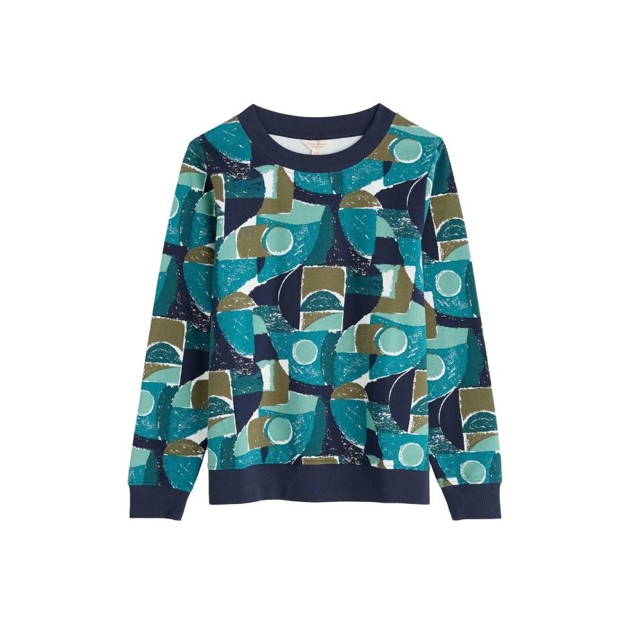 Seasalt Cornwall Seasalt Cornwall Trui Bright Wave lichtbruin / petrol / mintgroen -