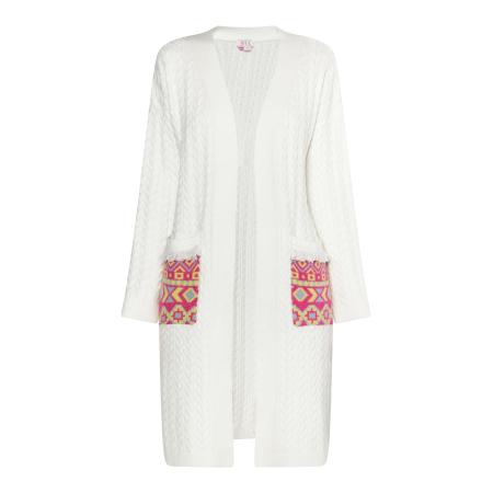 IZIA IZIA Gebreid vest groen / rood / wit