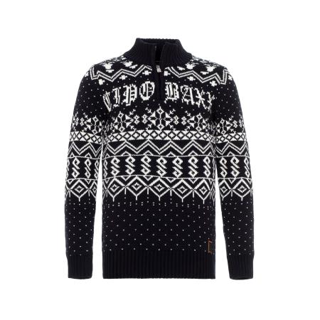 Cipo & Baxx CIPO & BAXX Trui nachtblauw / wit