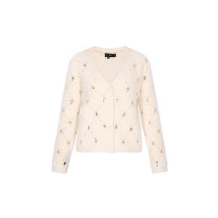 Faina faina Gebreid vest goud / wolwit