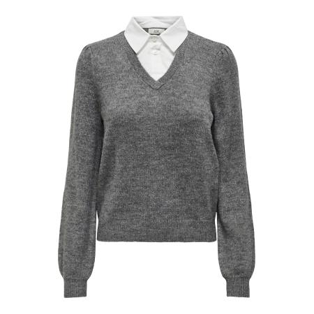 JDY JDY Trui DREA donkergrijs / wit