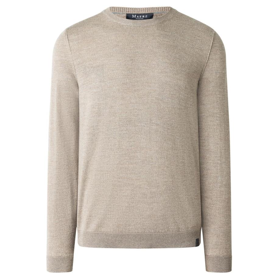 MAERZ Trui ronde halstaupe, Effen Bruin