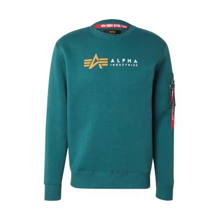 Alpha Industries ALPHA INDUSTRIES Sweatshirt donkergeel / petrol / wit