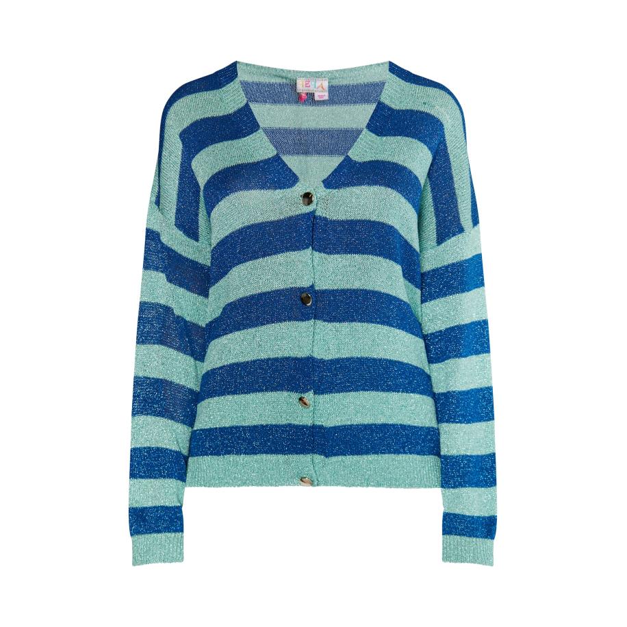 IZIA IZIA Gebreid vest blauw / turquoise -