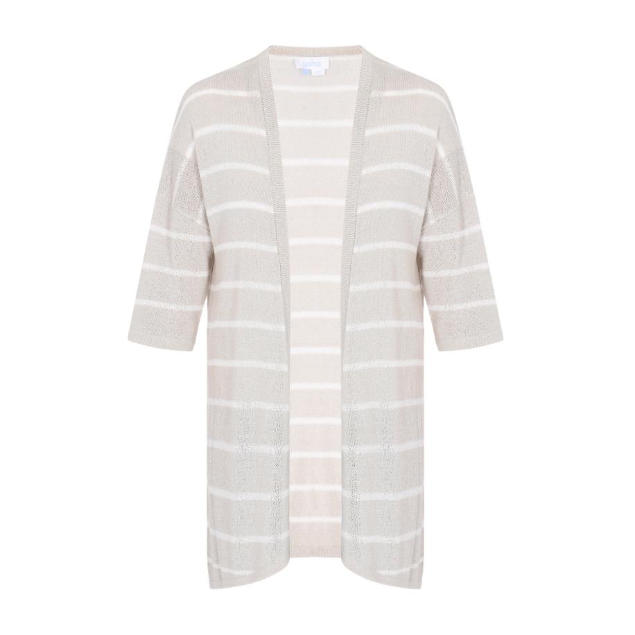 Usha usha BLUE LABEL Gebreid vest stone grey / wit -