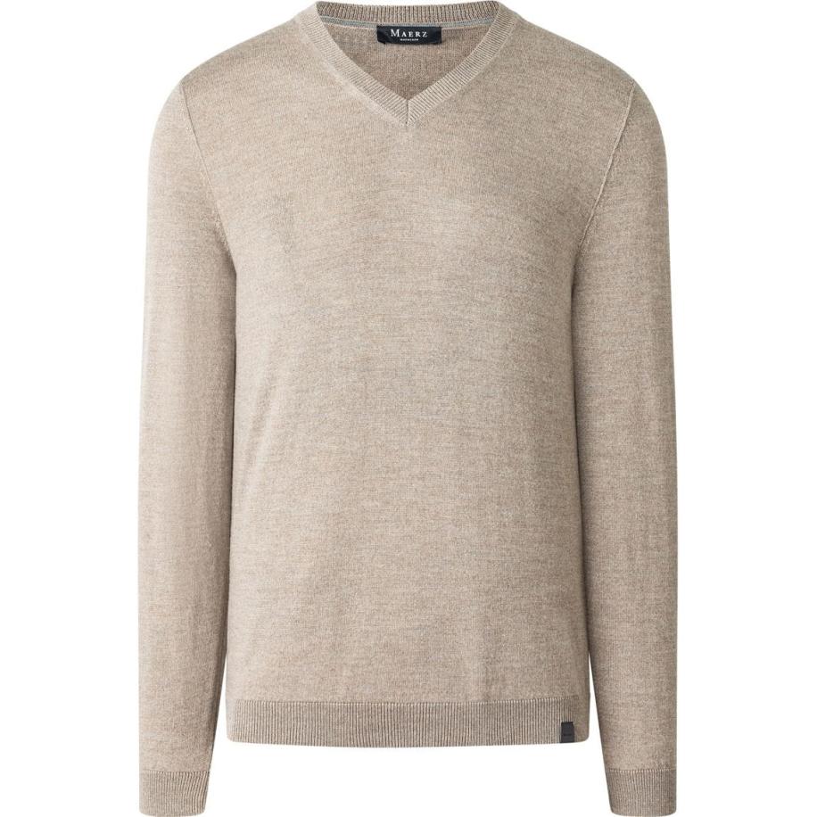MAERZ Trui V-halstaupe, Effen Bruin