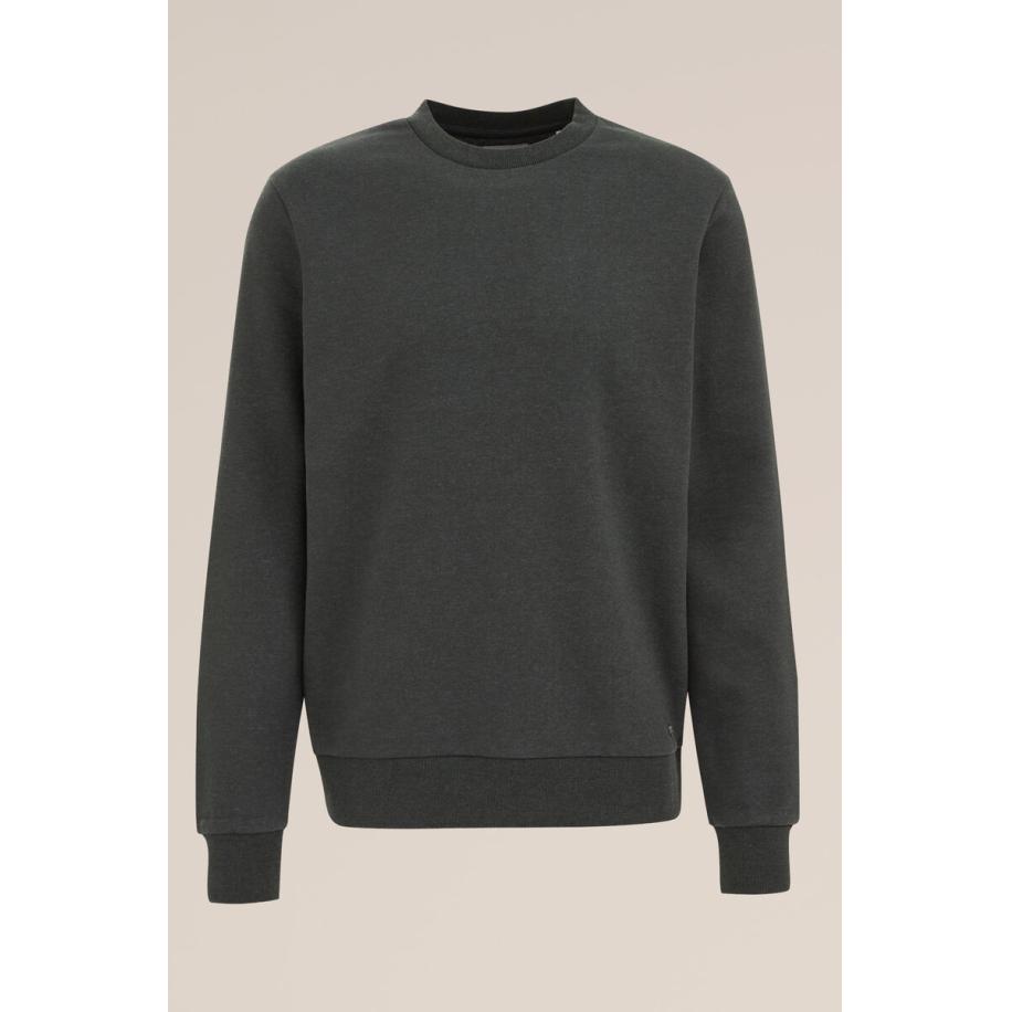 WE Fashion Heren Regular fit sweater - Regular fit - Donkergroen - Katoen - Maat: S Groen