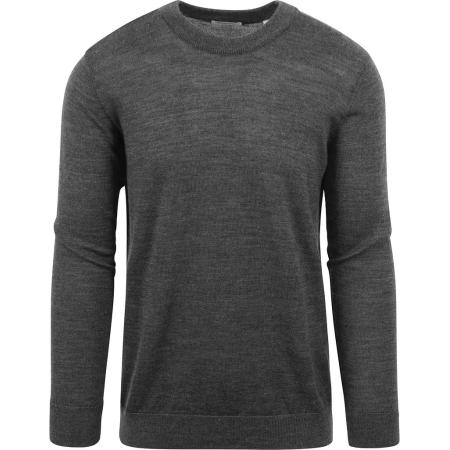 KnowledgeCotton Apparel Pullover Wol Antraciet