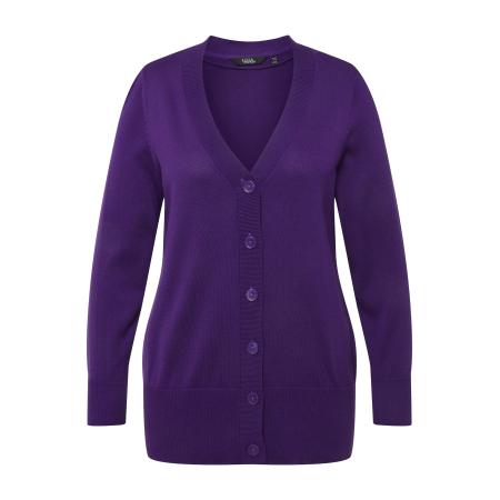 Ulla Popken Ulla Popken Gebreid vest pruim