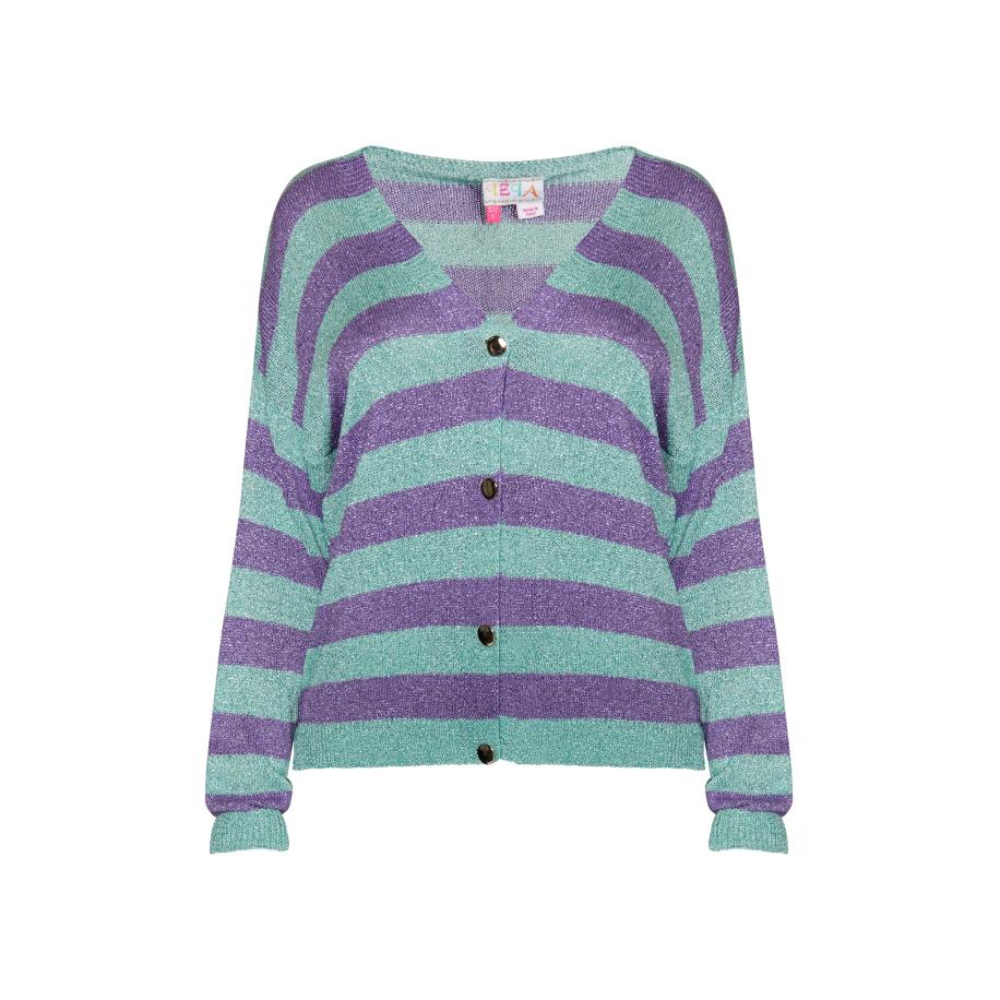 IZIA IZIA Gebreid vest aqua / lila -