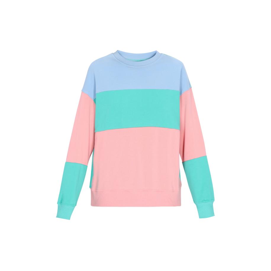Swirly swirly Sweatshirt neonblauw / lichtblauw / rosa -