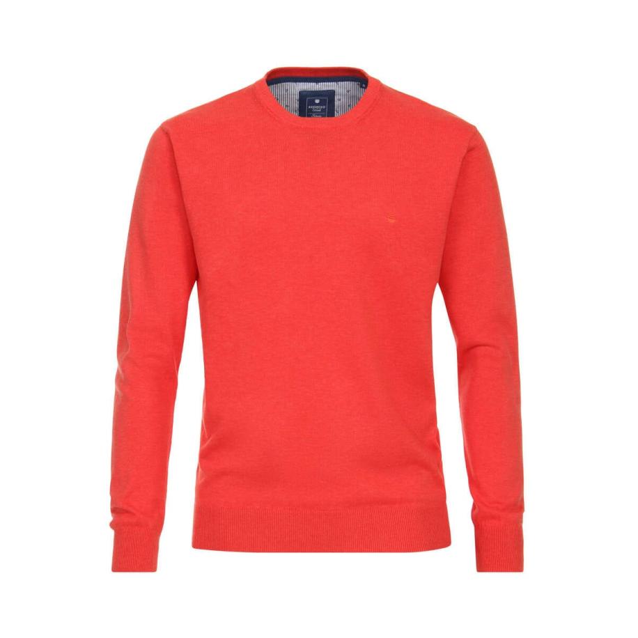 Redmond Casual Trui ronde hals rood, Effen Rood