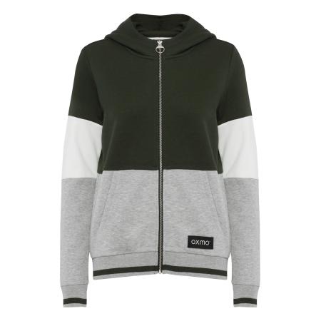 Oxmo Sweatvest Anna grijs / zwart / wit
