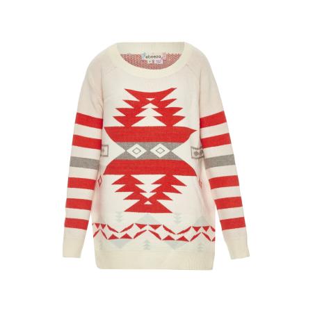 ebeeza ebeeza Trui grijs / oranjerood / wolwit