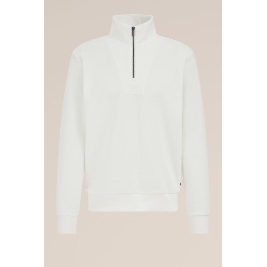 WE Fashion Heren regular fit trui met rits - Regular fit - Wit - Maat: XS Wit