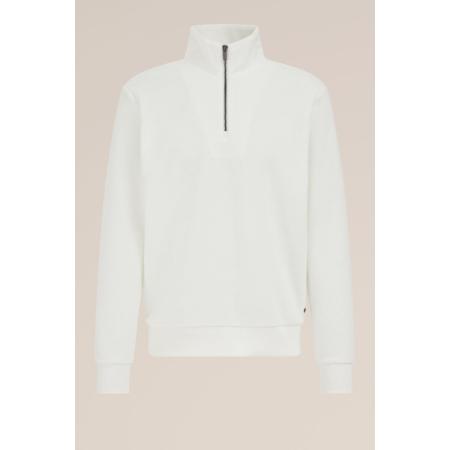 WE Fashion Heren regular fit trui met rits - Regular fit - Wit - Maat: XS