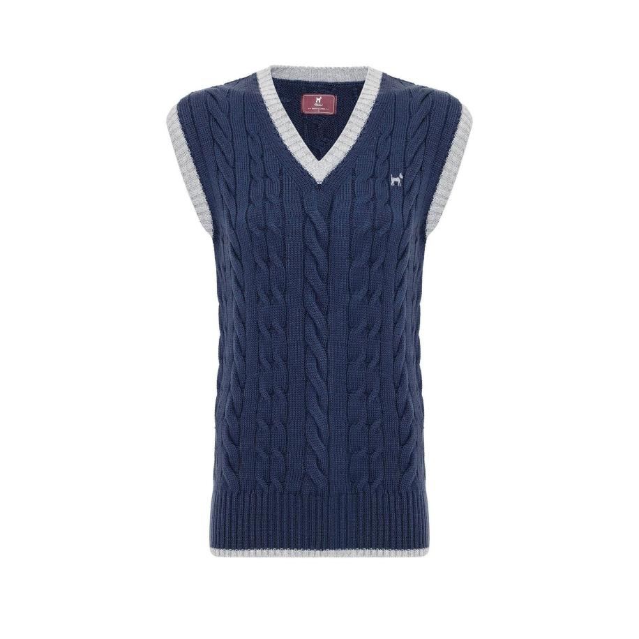 Williot Williot Trui donkerblauw / grijs gemêleerd -