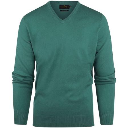 Steppin' Out Trui Cotton Cashmere V-hals Medium Groen