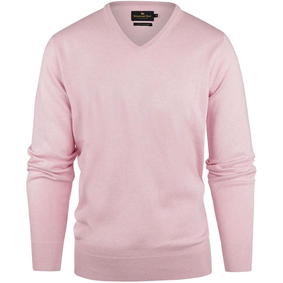 Steppin' Out Trui Cotton Cashmere V-hals Roze Roze