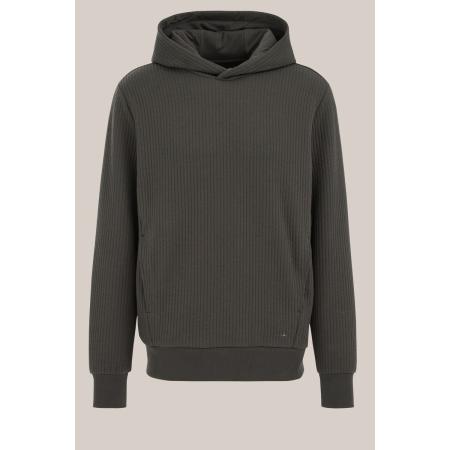 WE Fashion Heren regular fit hoodie met structuur - Regular fit - Donkergroen - Maat: XS