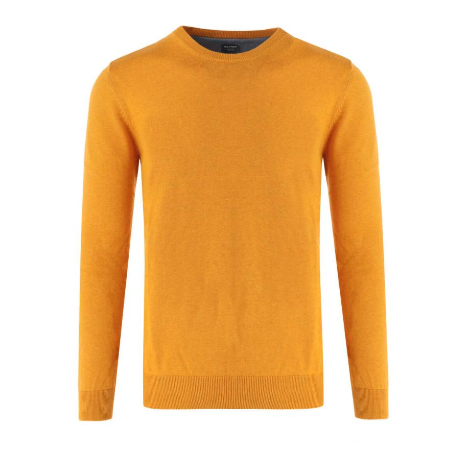 OLYMP Casual Trui ronde hals mango, Effen Oranje