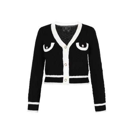 Faina faina Gebreid vest zwart / wit