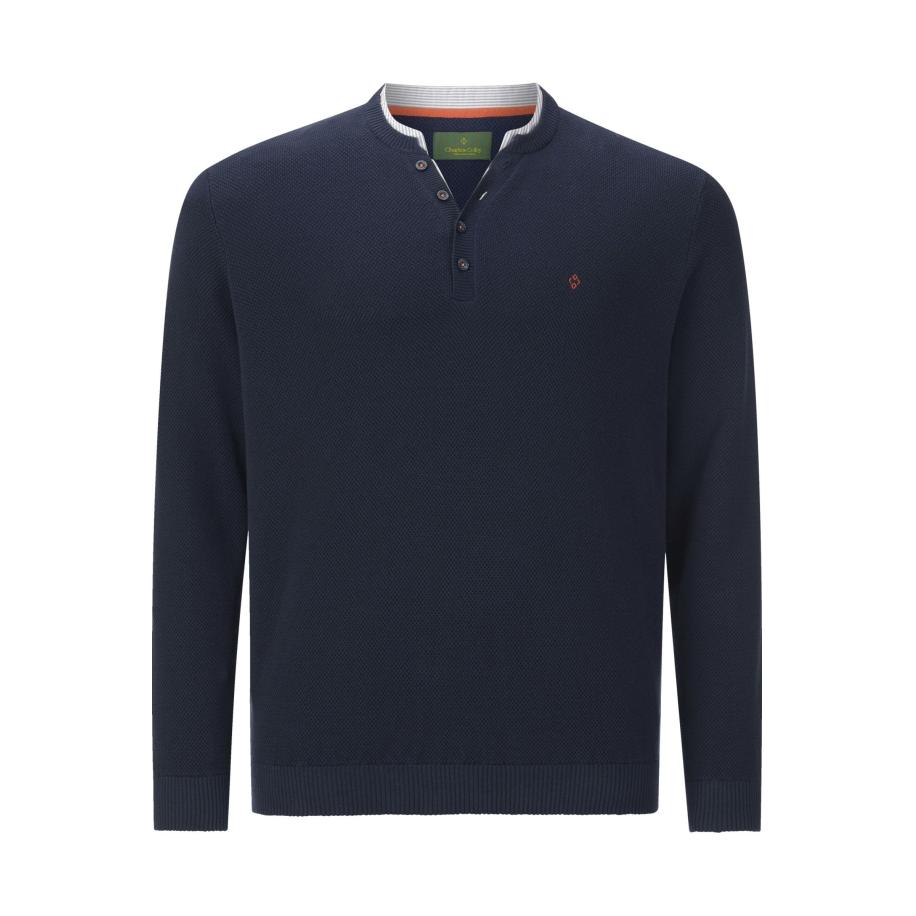 Charles Colby Trui ronde halsdonkerblauw, Effen Blauw