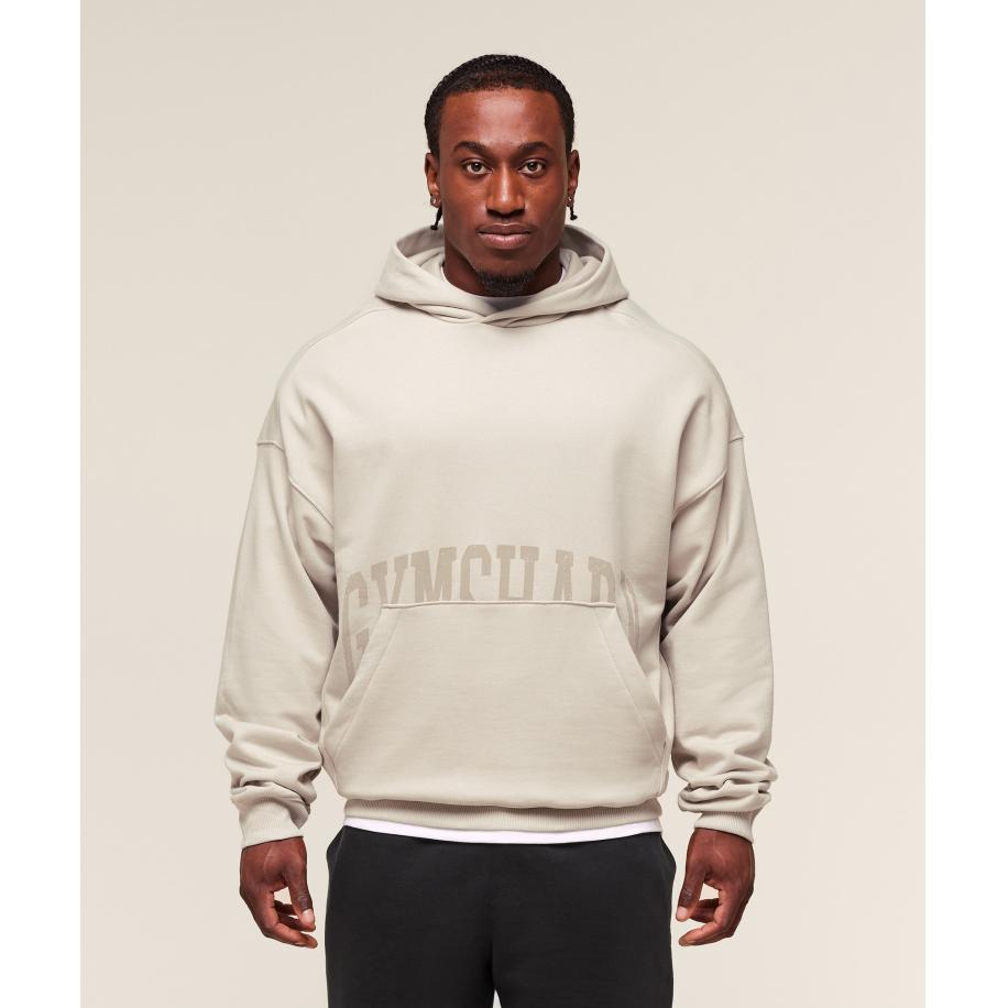 Gymshark Pocket Graphic Hoodie Pebble Grey Grijs