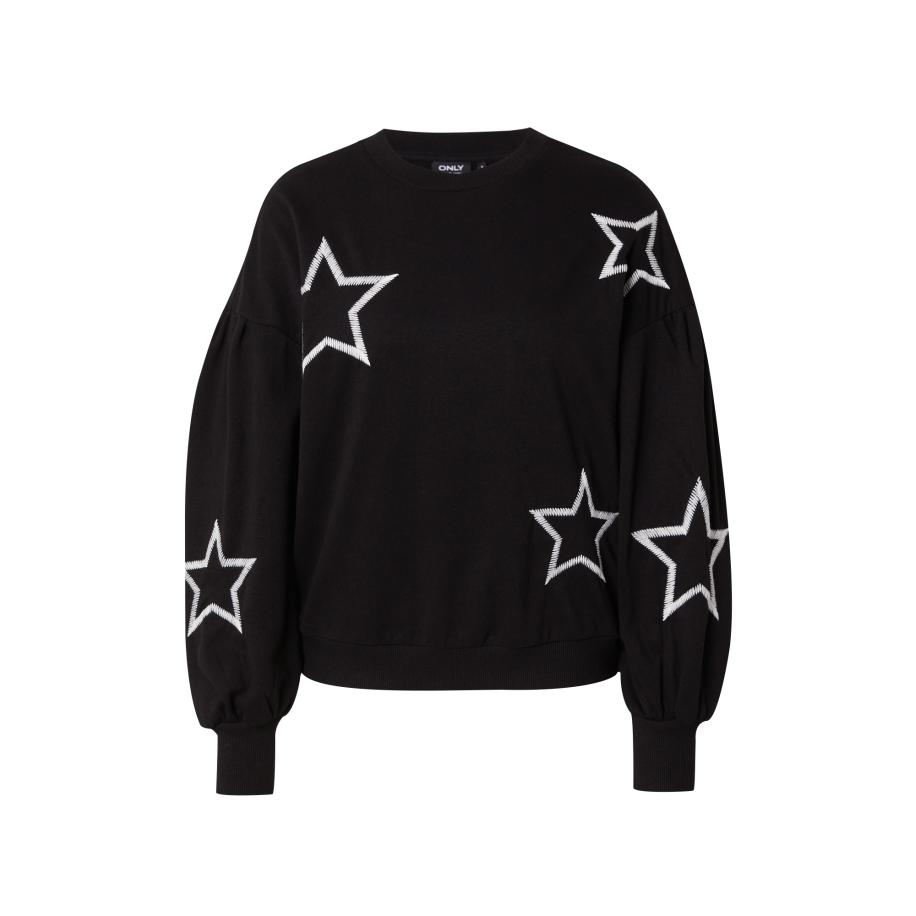 Only ONLY Sweatshirt ONLBROOKE zwart / wit -