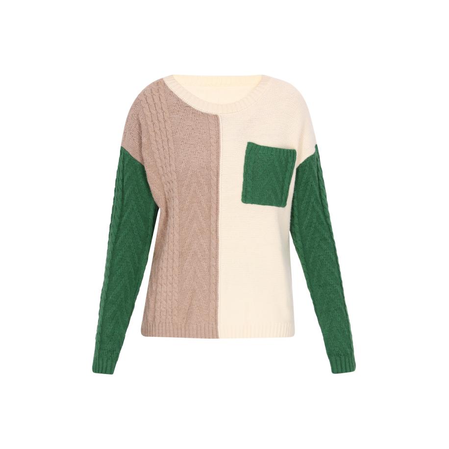 MYMO MYMO Trui beige / cappuccino / spar / wit -