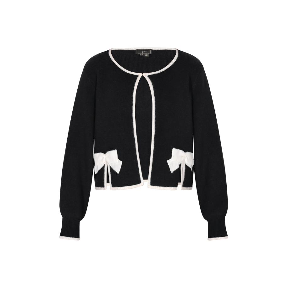 Faina faina Gebreid vest zwart / wit -