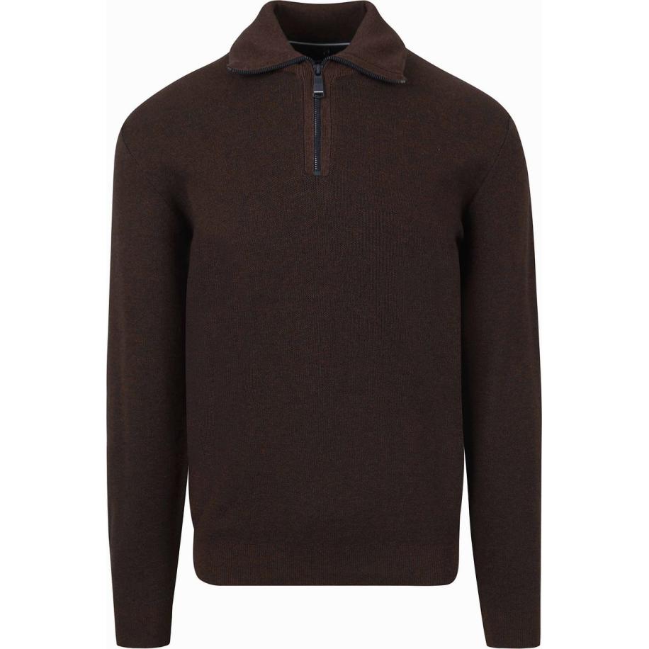 Casa Moda Halfzip Trui Bruin Bruin