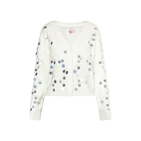 IZIA IZIA Gebreid vest zilver / wit