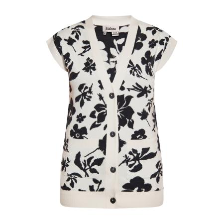 Sidona Sidona Gebreid vest zwart / wolwit