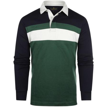 Steppin' Out Rugby Poloshirt Streep Groen