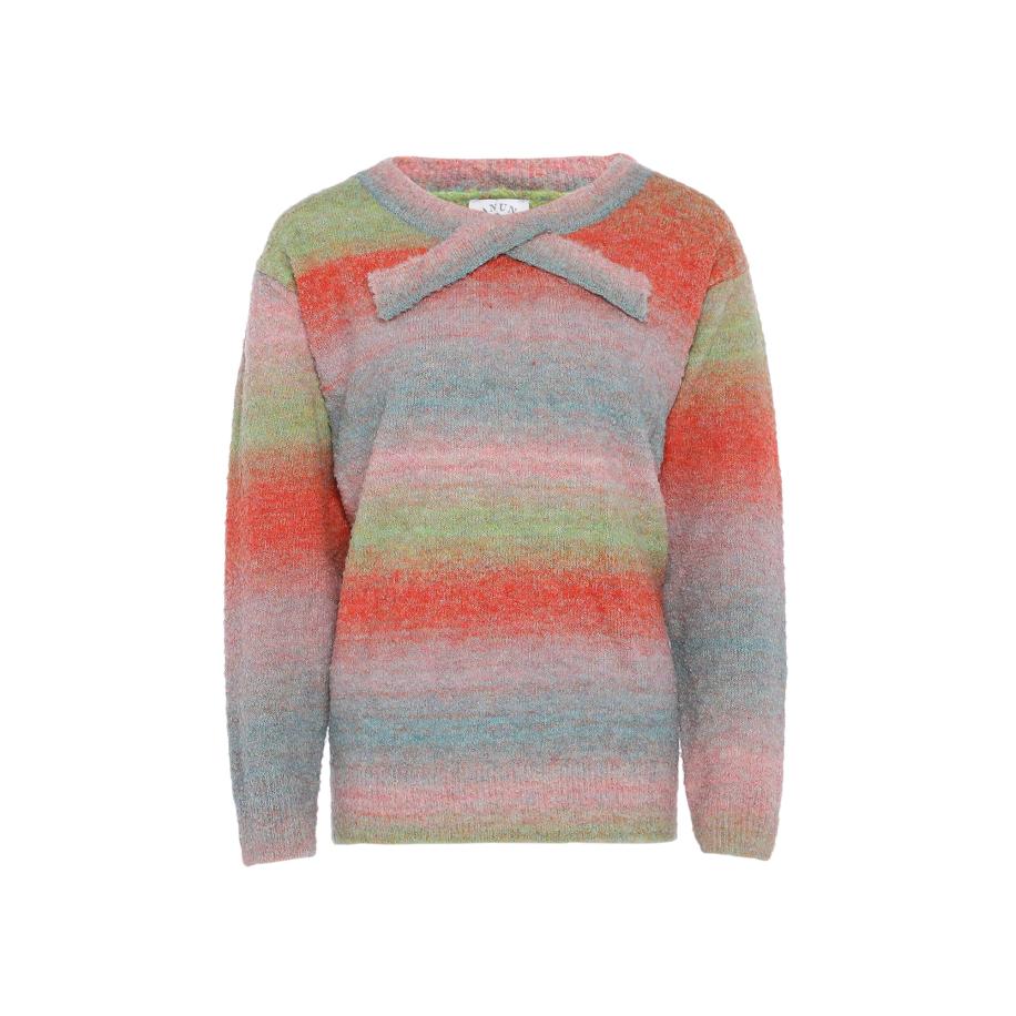 Tanuna Tanuna Trui lichtblauw / lichtgroen / donkeroranje / rosa -