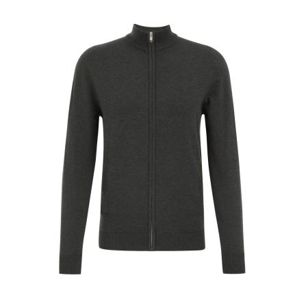 Fundamentals heren Slender fit fijngebreid vest - Grijsgroen - Katoen - Maat: XXL