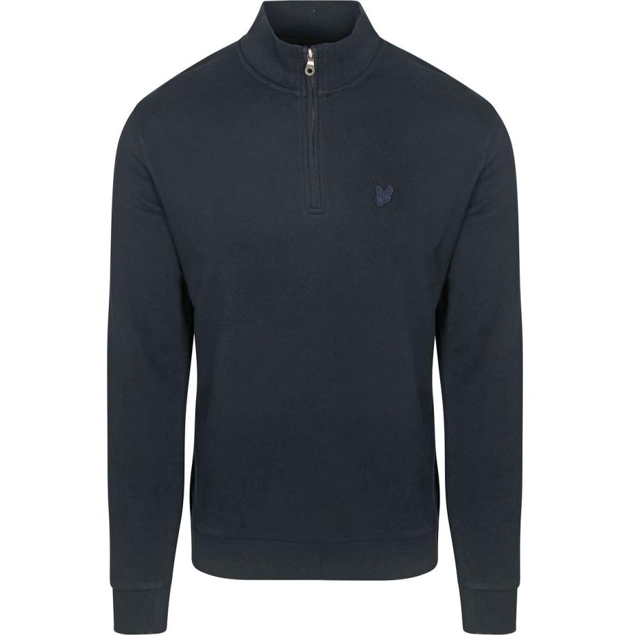 Lyle & Scott Half Zip Pullover Tonal Navy Blauw
