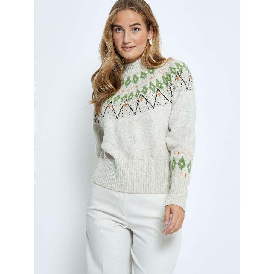 Desires DESIRES Trui Sutton groen / oranje / zwart / wit -