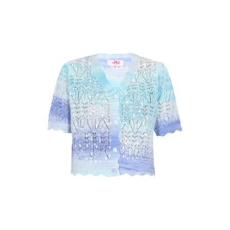 MYMO MYMO Gebreid vest indigo / aqua / lichtblauw / wit