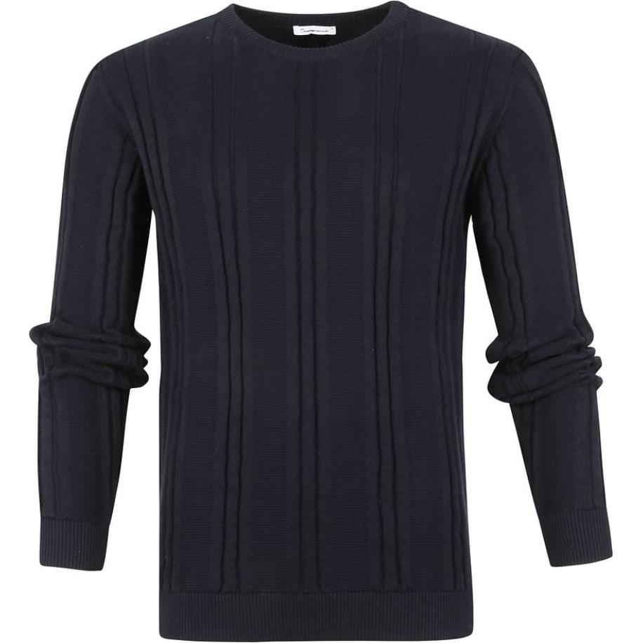 KnowledgeCotton Apparel Trui Donker Blauw Blauw