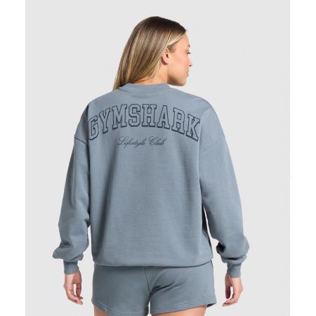 Gymshark Campus Classics Graphic Sweatshirt Iron Blue