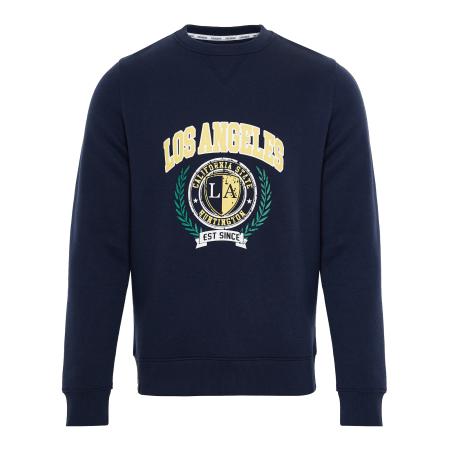 Threadbare Threadbare Sweatshirt Crew Ocean navy / pasteelgeel / jade groen / wit